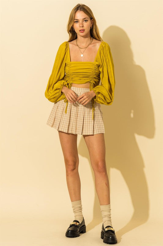 TEASE ME PLAID PLEATED SKATER MINI SKIRT